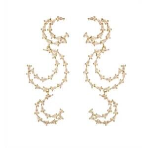 NEW MIGNONNE GAVIGAN bryant triple drop earring in gold/clear